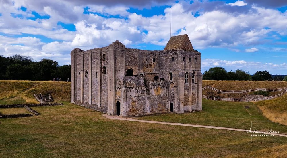 Castle Rising, Norfolk - the great hall keep of about 1138 stands inside a ringwork so deep that it hides the building from outside.