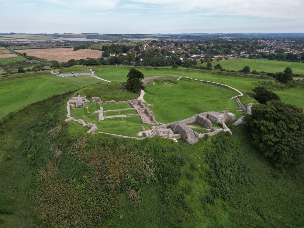 Old Sarum, Wiltshire - the Norman ringwork and bailey sits inside the ramparts of a much older Iron Age hillfort.